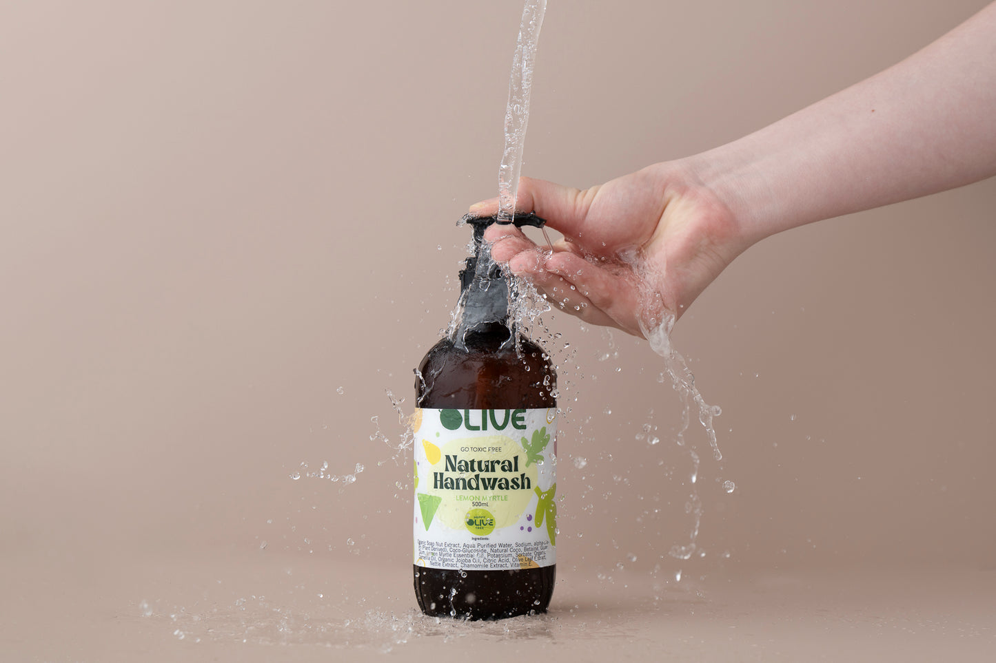 Natural Handwash Lemon Myrtle 500ml (Non-Toxic, Plant-Based, Essential Oils)