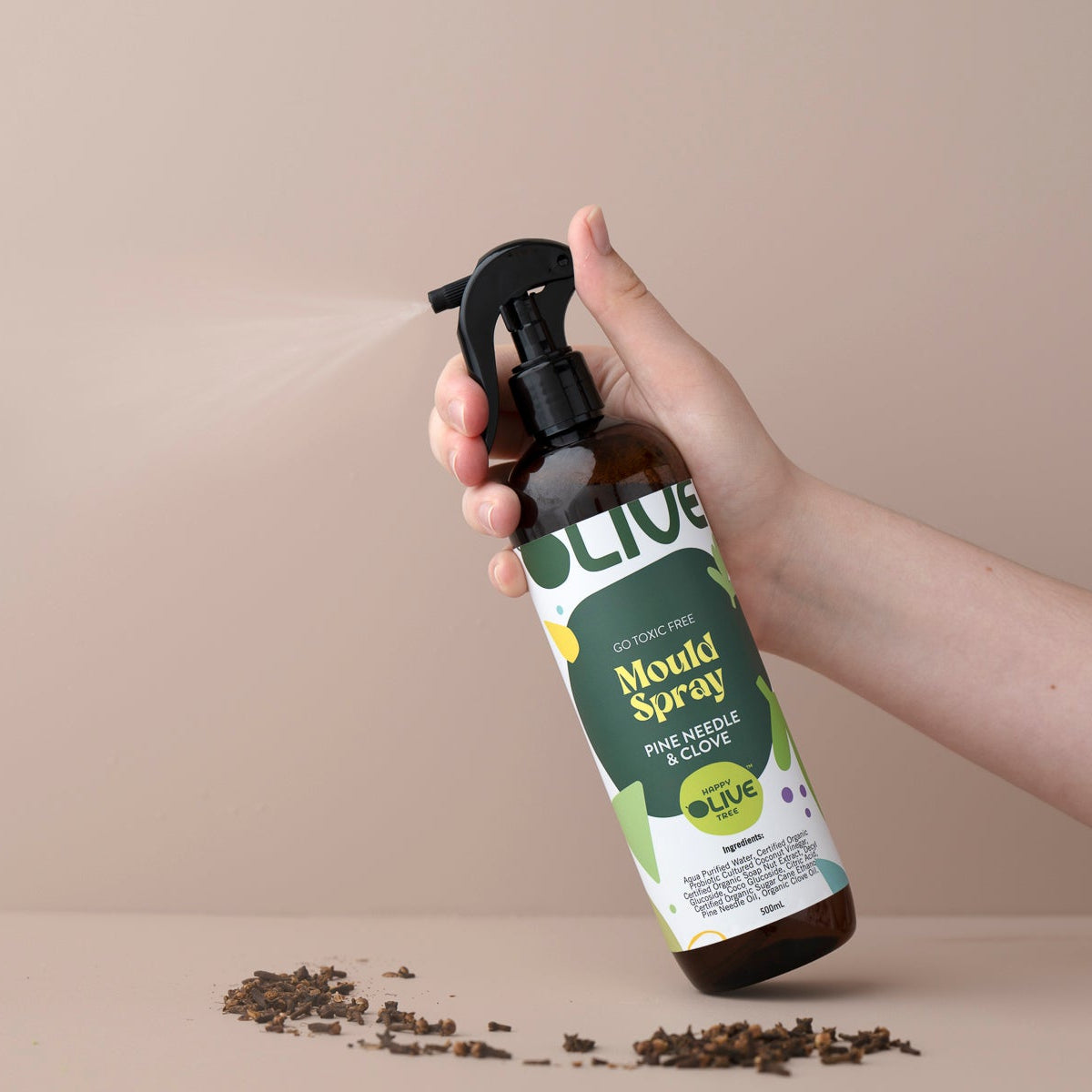 Mould Spray Pine Needle and Clove 500ml Non-Toxic, Bleach-Free, Probiotic Vinegar + High-Concentration Clove Oil
