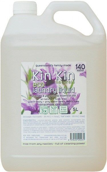 Kin Kin Naturals Eco Laundry Liquid Lavender & Ylang 5L