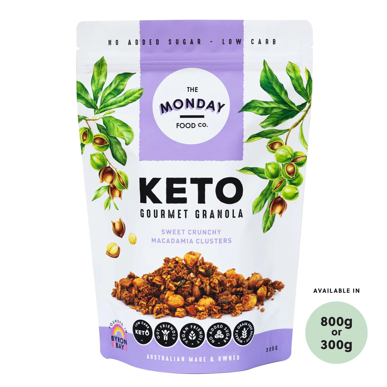 THE MONDAY FOOD CO. Keto Gourmet Granola Sweet Crunchy Macadamia Clusters 300g