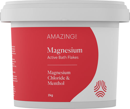 AMAZING OILS Magnesium Active Bath Flakes - Magnesium Chloride & Menthol 2kg