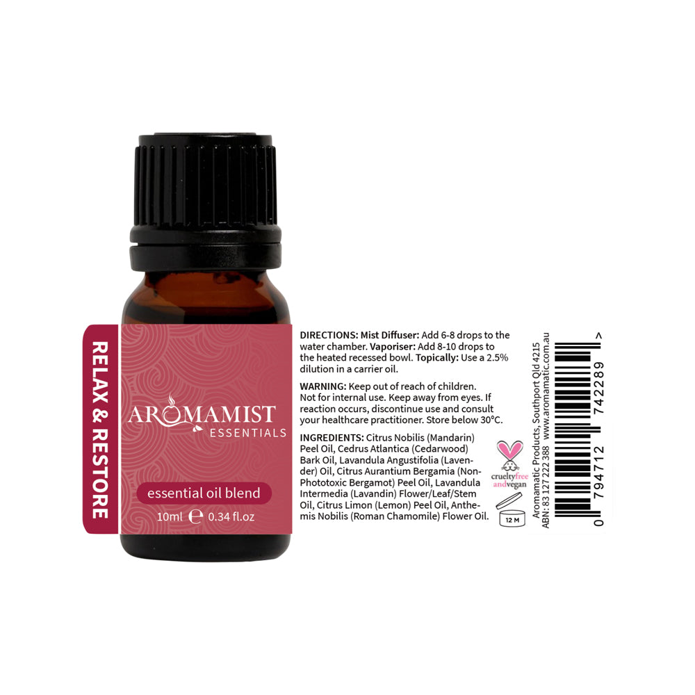 Aromamist Essential Oil Blend Relax and Restore 10ml