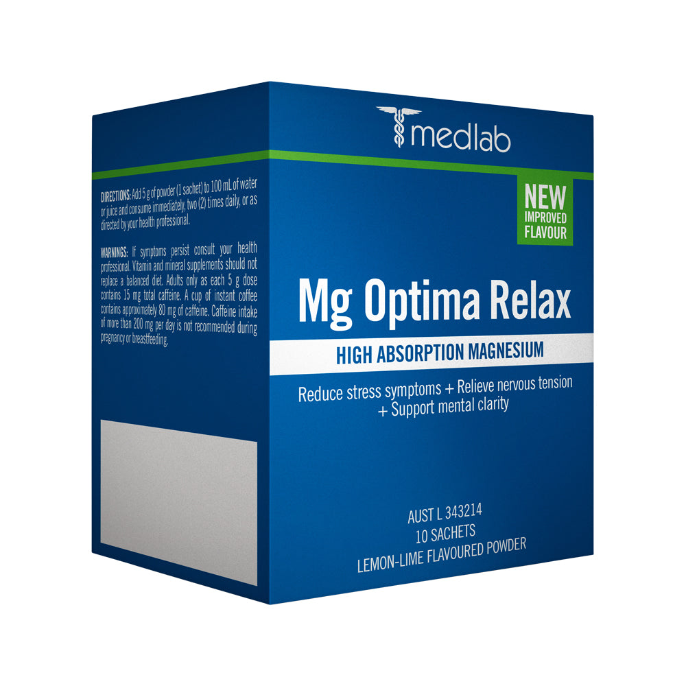 Bioglan Medlab Mg Optima Relax Lemon Lime Sachet 5g x 10 Pk