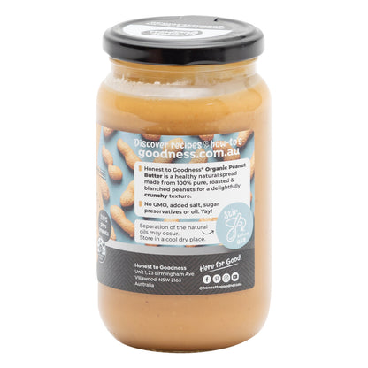 Honest To Goodness Organic Crunchy Peanut Butter 375g
