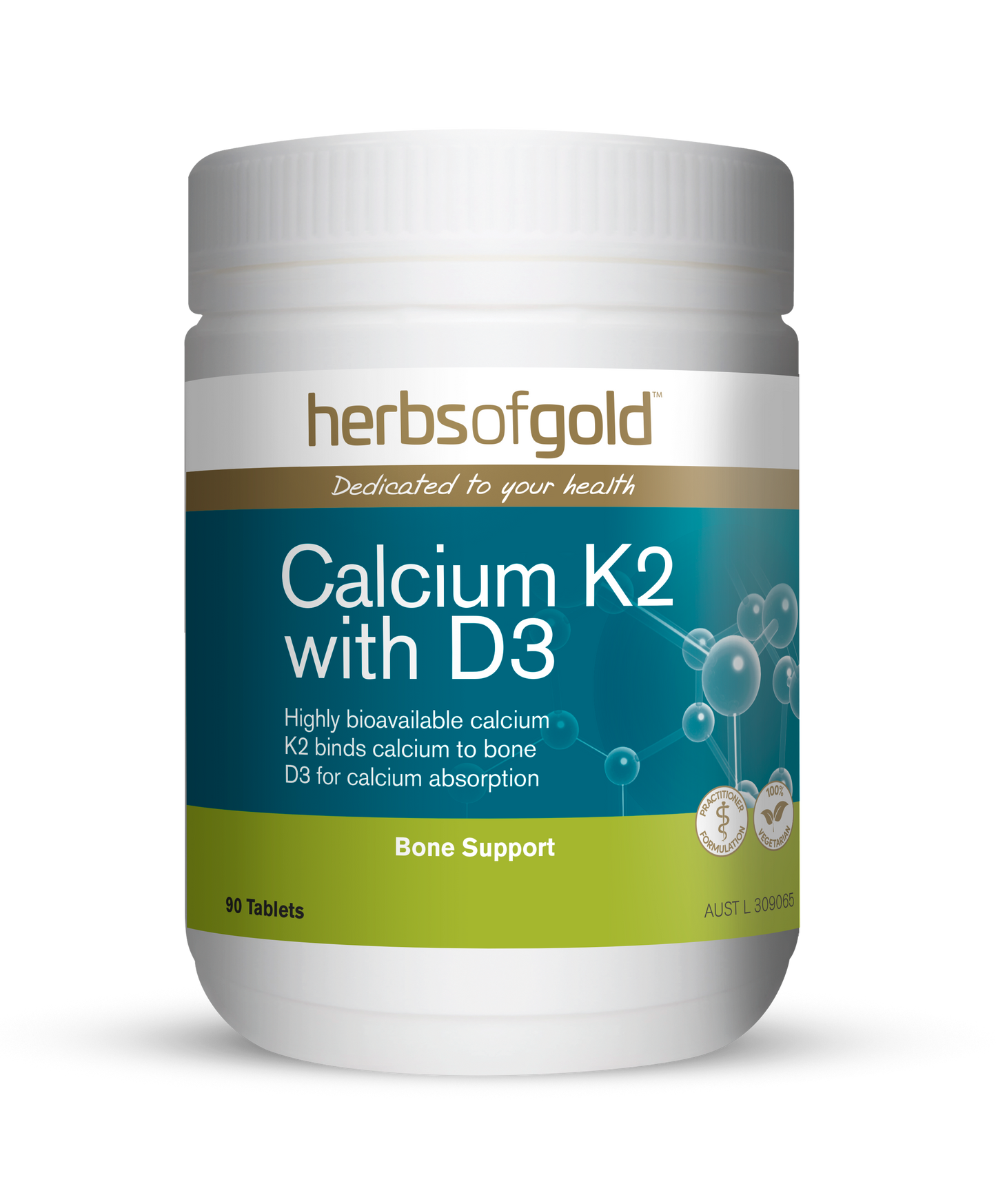 Herbs Of Gold Calcium K2 With D3