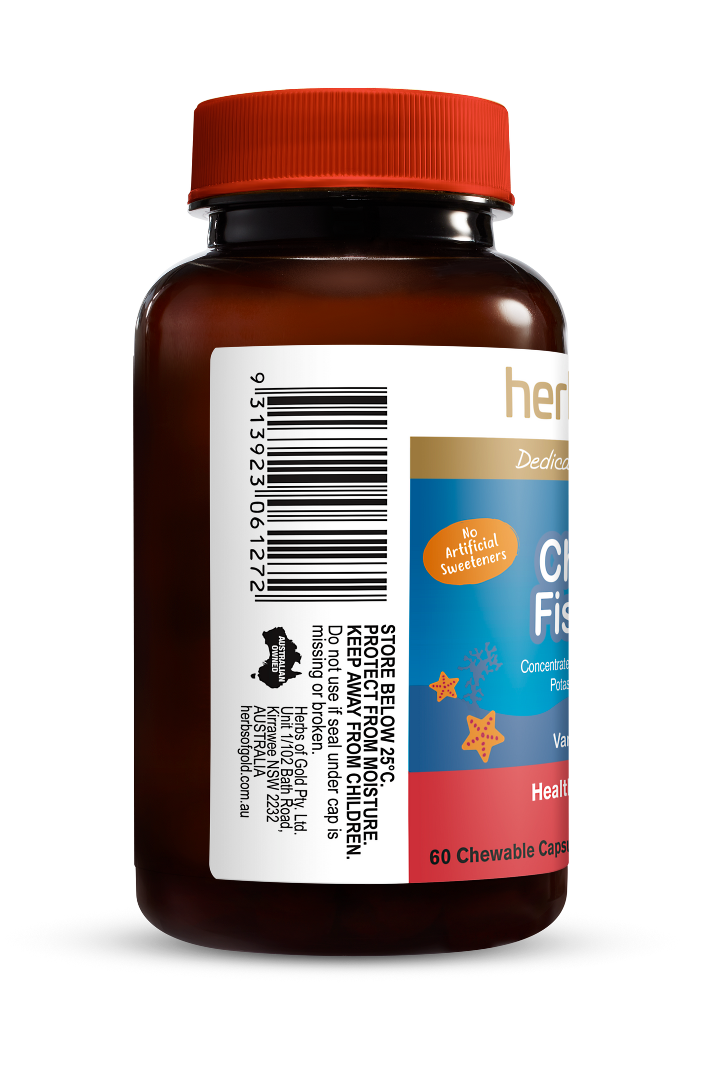 Herbs Of Gold Children's Fish-i Care 60 Chewable Capsules