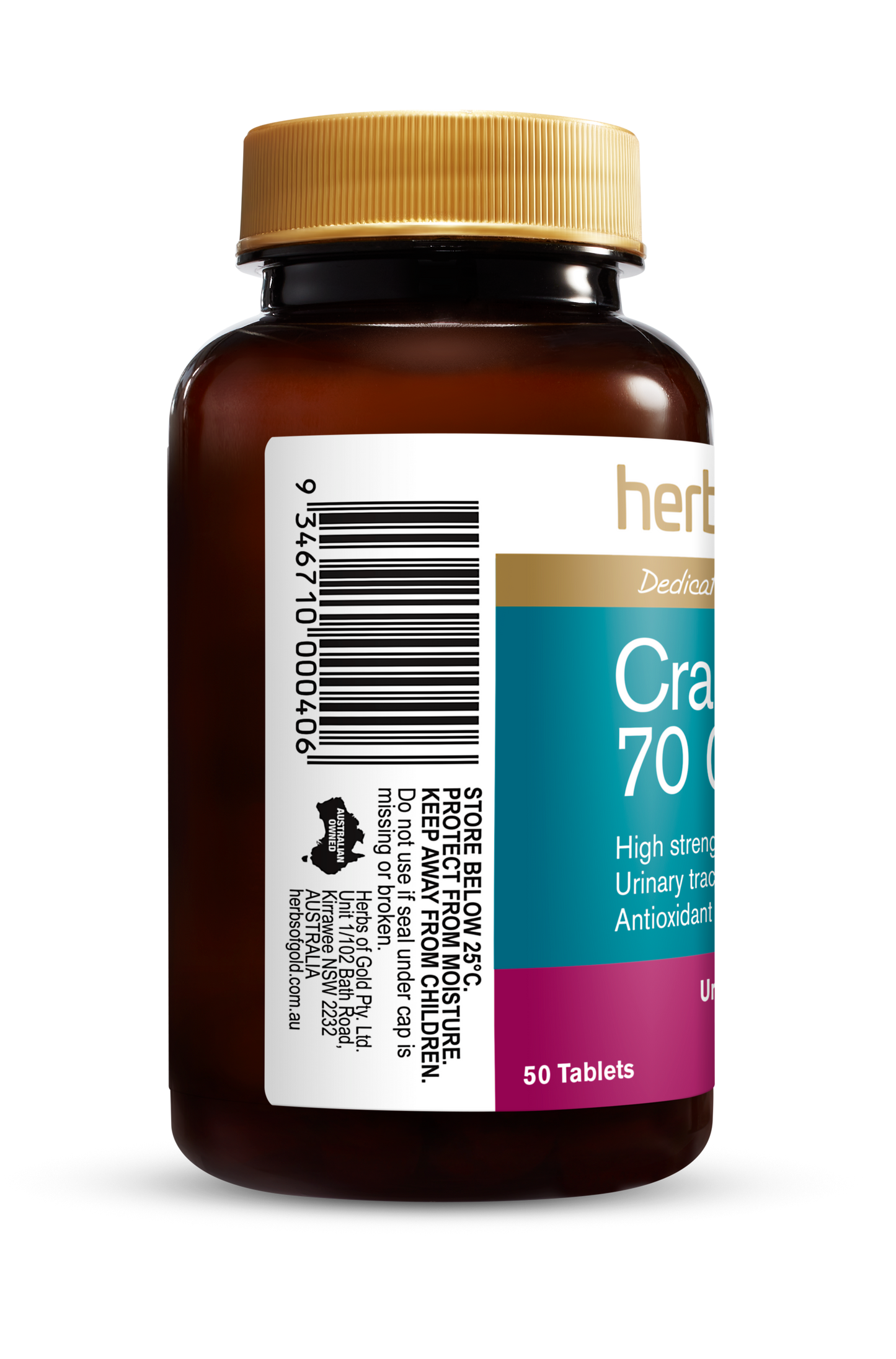 Herbs Of Gold Cranberry 70 000 50 Tablets
