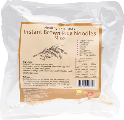 NUTRITIONIST CHOICE Instant Brown Rice Noodles Miso 60g