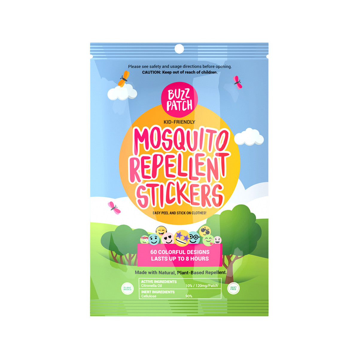 THE NATURAL PATCH CO. BuzzPatch Organic Mosquito Repellent Stickers x 60 Pack