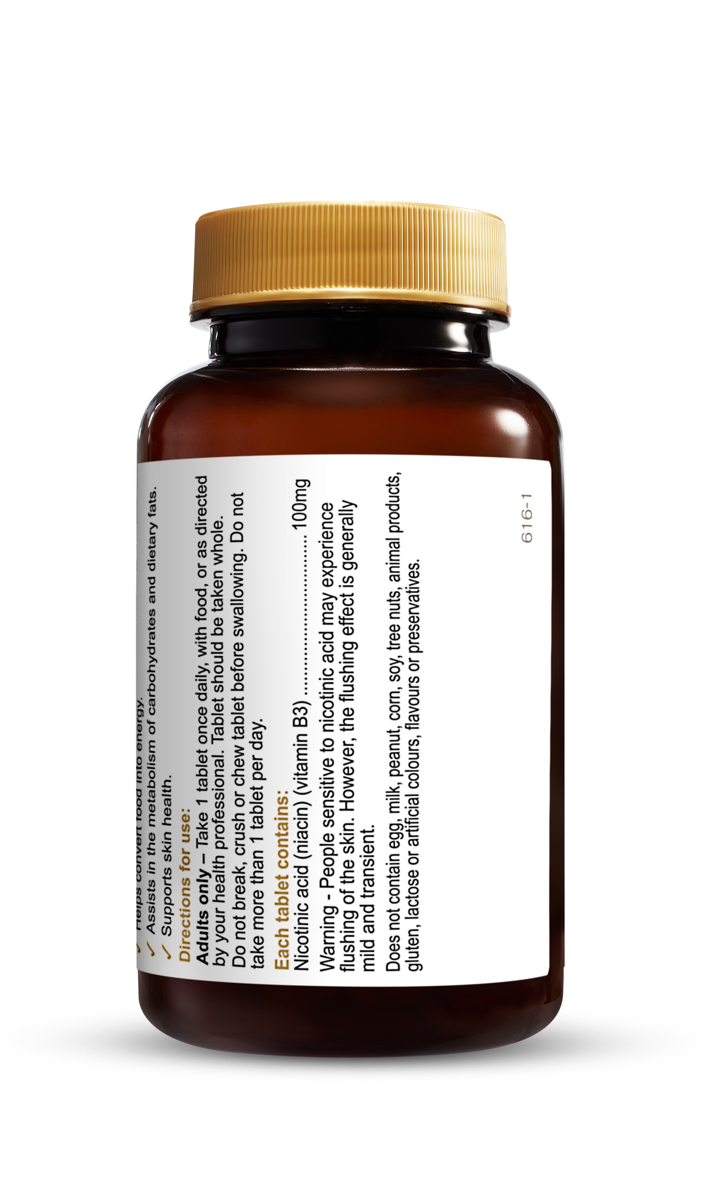 Herbs Of Gold Niacin 100mg Extended Release 60 Tablets