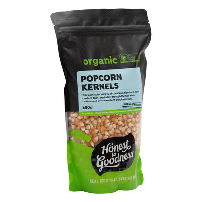 Honest To Goodness Organic Popcorn Kernels 650g