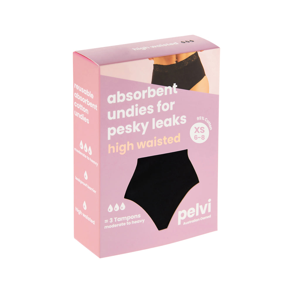 Pelvi Underwear Leakproof Full Brief Black XS