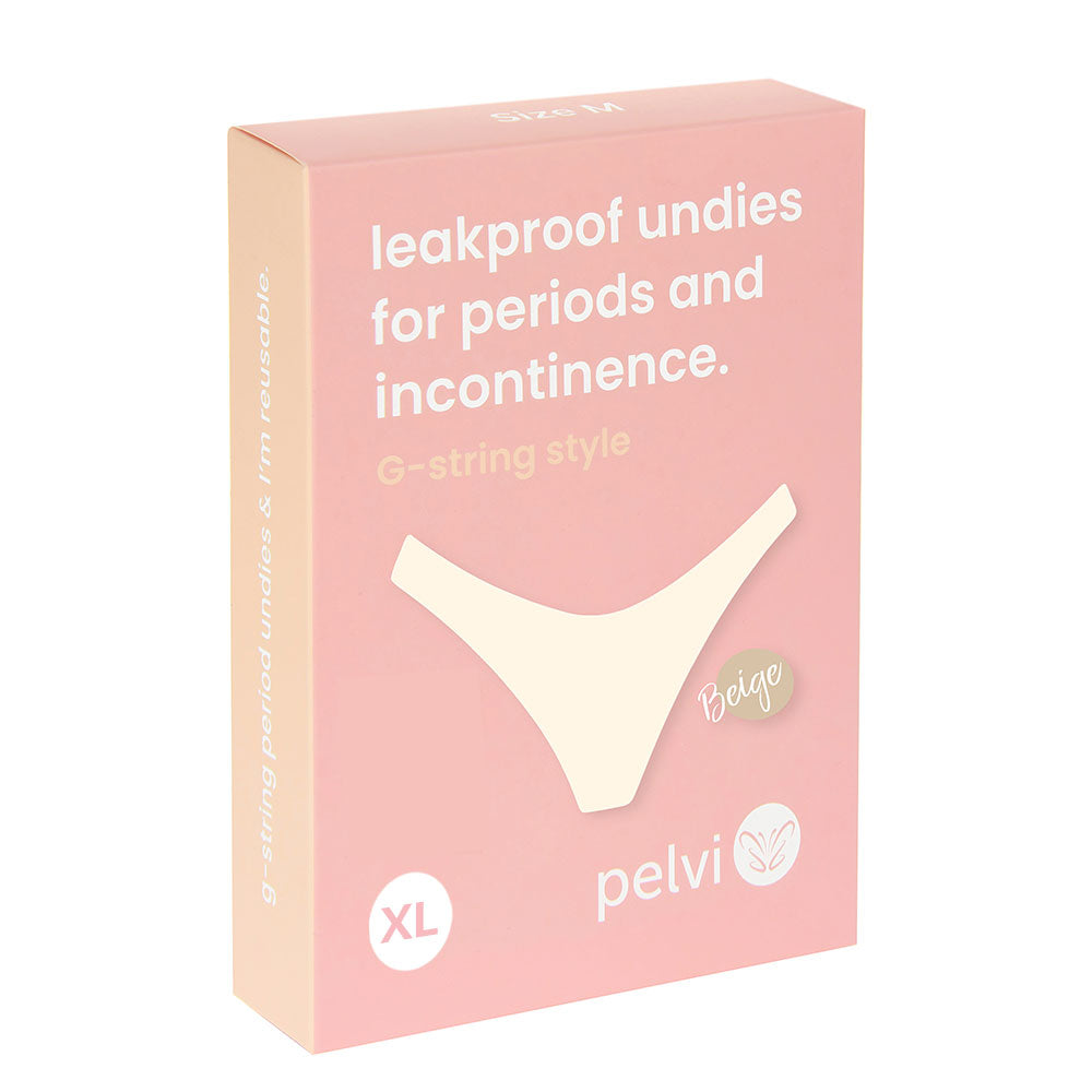 Pelvi Underwear Leakproof G String Beige XL