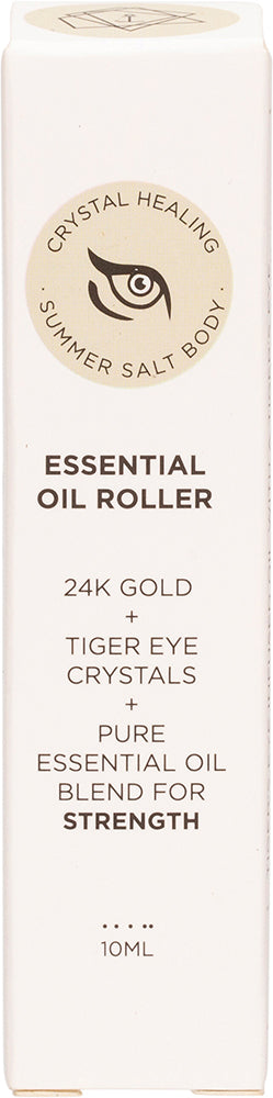 SUMMER SALT BODY Essential Oil Roller 24K Gold Strength Tiger Eye 10ml