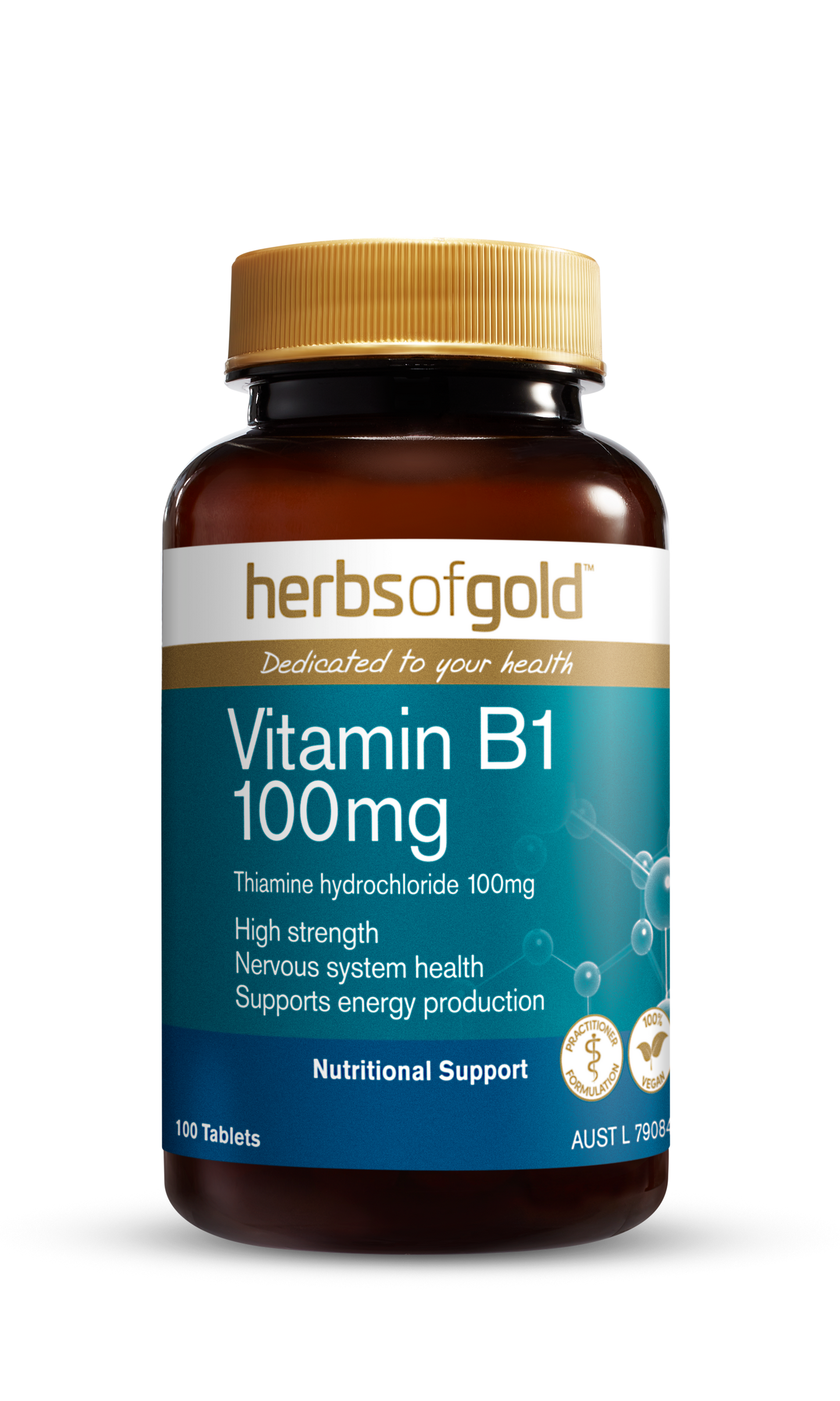 Herbs Of Gold Vitamin B1 100mg 100 Tablets