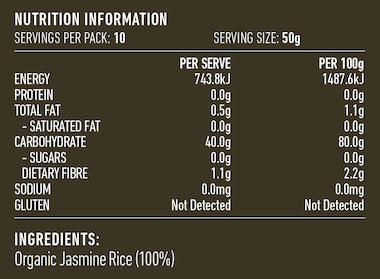 Rice Jasmine Organic 500g