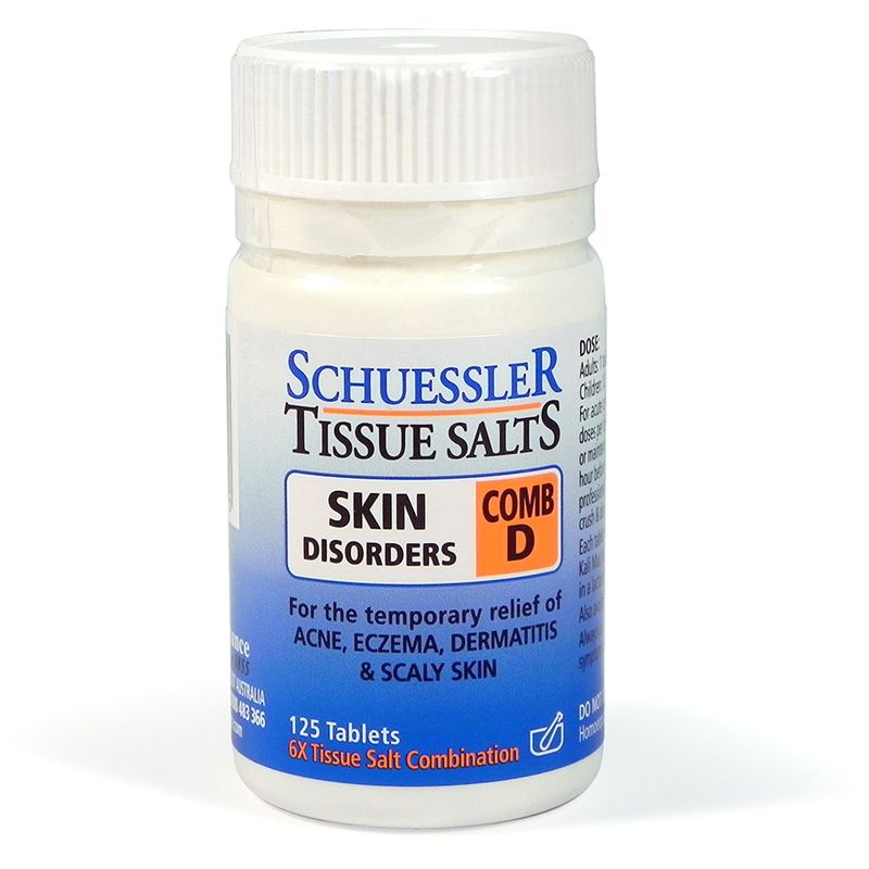 Schuessler Tissue Salts Comb D (Skin Disorders) 250t